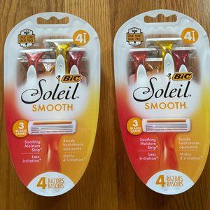 Bic Soleil Smooth Triple Blade 4 Sensitive Skin Shavers for Women 2x